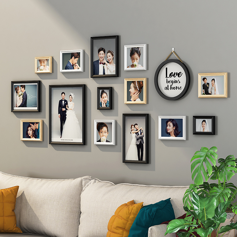 Living room photo wall decoration background made into a picture frame wall no punch personality wash photo wall sticker creative wall combination