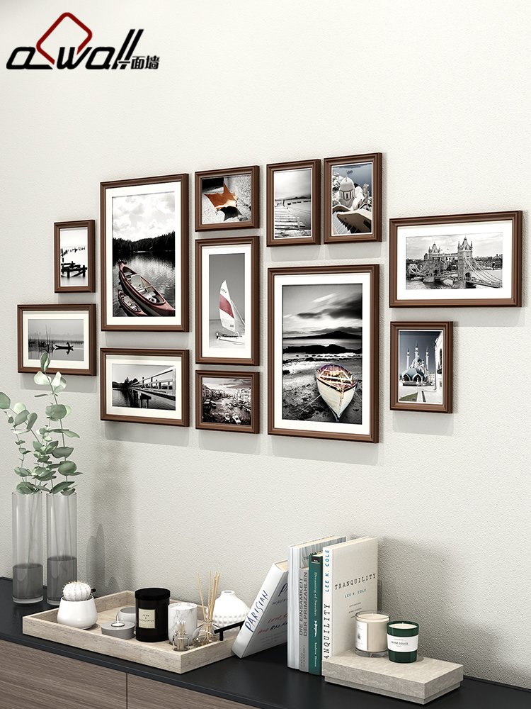 Living room photo wall decoration free punch photo frame Sofa background wall Creative photo wall Room album frame hanging wall