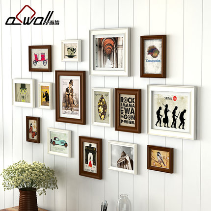 实木照片墙相框墙 冲印打印照片相片墙 相片框