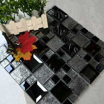  Dark gray black metal crystal mosaic Nordic tile KTV background TV wall Bathroom shower balcony