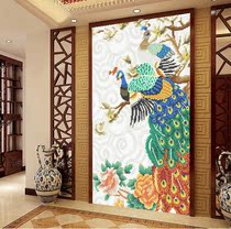 Mosaic puzzle parquet character photo mosaic Custom mosaic TV background wall entrance living room crystal