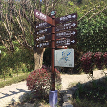 Imitation wood grain signboard signboard signboard Scenic park guide card Vertical outdoor guide card direction card