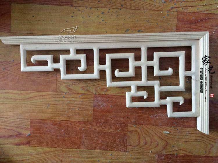 East Yang Wood Carving Solid Wood Chinese Background Wall Flower Lattice Partition Suspended Ceiling ceiling Entrance Door Lintel Imitation Ancient Chinese Corner Flower Gun Corner
