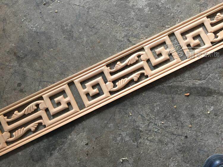 Dongyang wood carving Central European-style decoration carved home decoration back-patterned grid kick hanging ceiling background wall solid wood lines
