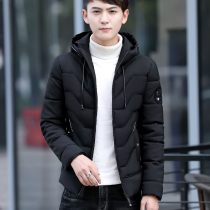 Mens coat winter 2018 new Korean version of the trend down cotton clothes mens winter clothes plus velvet thickened quilted jacket