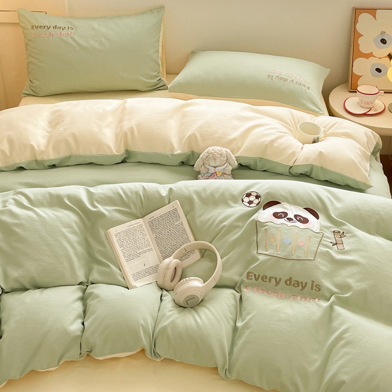 Four-Piece Bedding Set, Non-Pure Cotton, 100% Cotton, 2025 New Model, Bed Sheet, Pillowcase, Anti-Mite, Antibacterial Duvet Cover, Dormitory Three-Piece Set