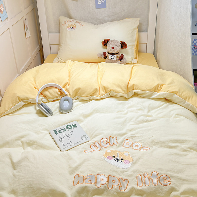 Silk Cotton Quilt Core with Pillow, Student Dormitory Bedding, Quilt, Winter Quilt, Complete Set of Seven or Six Pieces