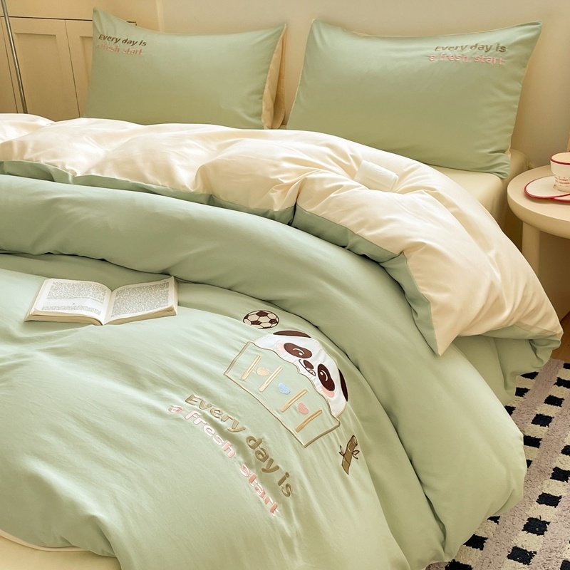 Four-Piece Bedding Set, Non-Pure Cotton, 100% Cotton, 2025 New Model, Bed Sheet, Pillowcase, Anti-Mite, Antibacterial Duvet Cover, Dormitory Three-Piece Set