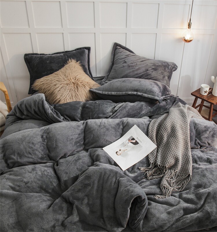 Milk Velvet Quilt Set, Complete Set of Coral Velvet Quilt Core and Cover, Integrated Cotton Quilt, Winter Quilt, Thickened and Warm Bedding