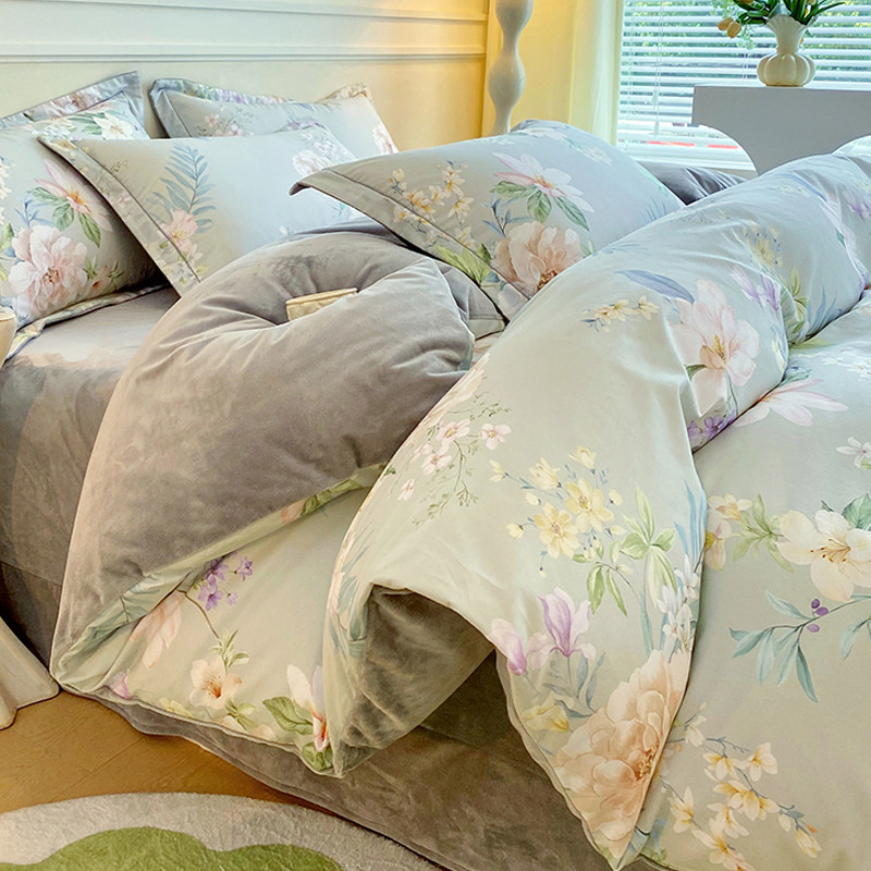 Thickened Milk Velvet Duvet Cover 150X200X230 Winter Coral Velvet Duvet Cover Pure Cotton Single-Sided Velvet Flannel Sheet