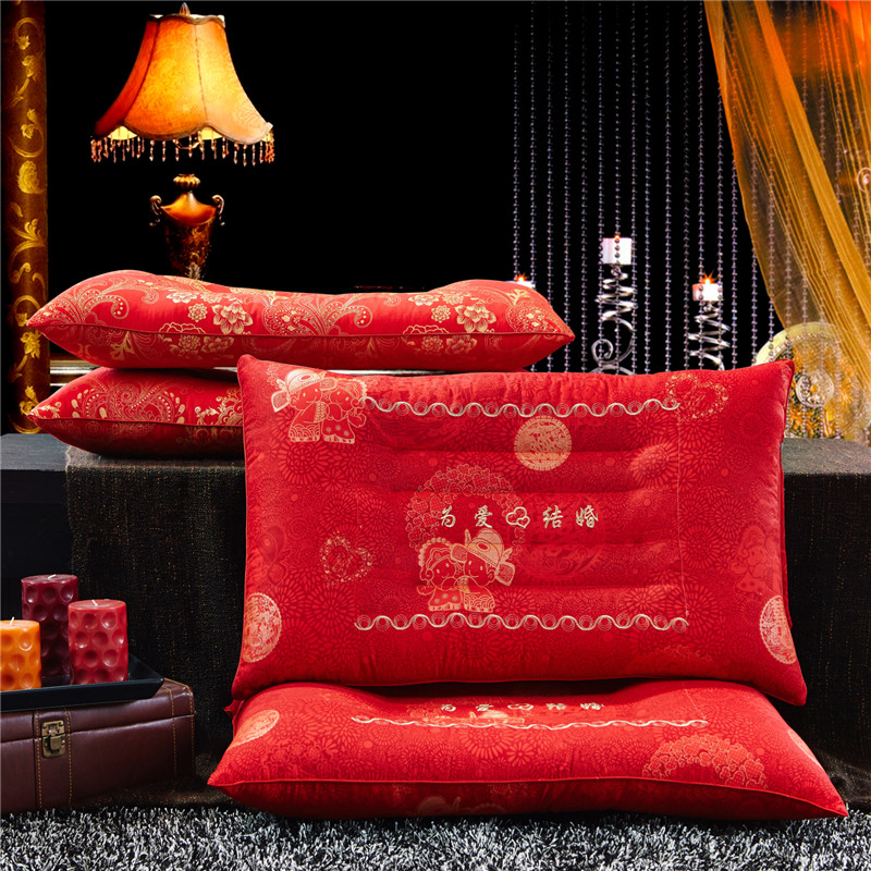 Large red wedding pillow core pair with adult couple pillows 48X74cm newlyweds wedding red wedding pillow core