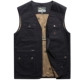 Bố mặc vest nam giản dị mùa hè nhiều túi cotton trung niên nam vest vest ngoài trời vest vai mỏng - Áo vest cotton