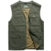 Bố mặc vest nam giản dị mùa hè nhiều túi cotton trung niên nam vest vest ngoài trời vest vai mỏng - Áo vest cotton áo khoác đông nam Áo vest cotton
