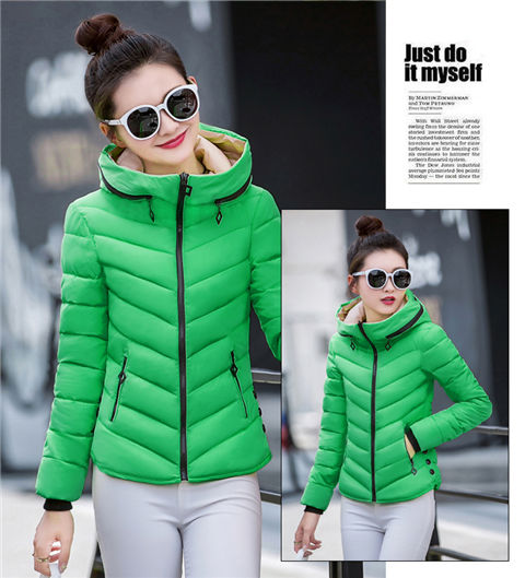 Quần áo mùa đông nữ áo khoác cotton ngắn Phiên bản Hàn Quốc của áo khoác nữ cotton mỏng Áo khoác mỏng cho học sinh áo khoác mỏng chống mùa nhỏ áo phao đen nữ
