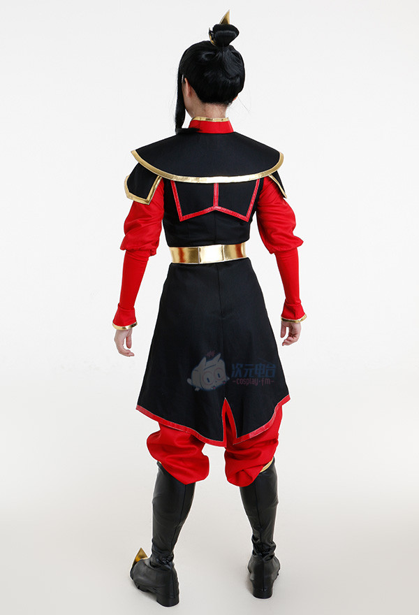 Avatar The Last Airbender Azula Red Black Battle Suit Cosplay Costume