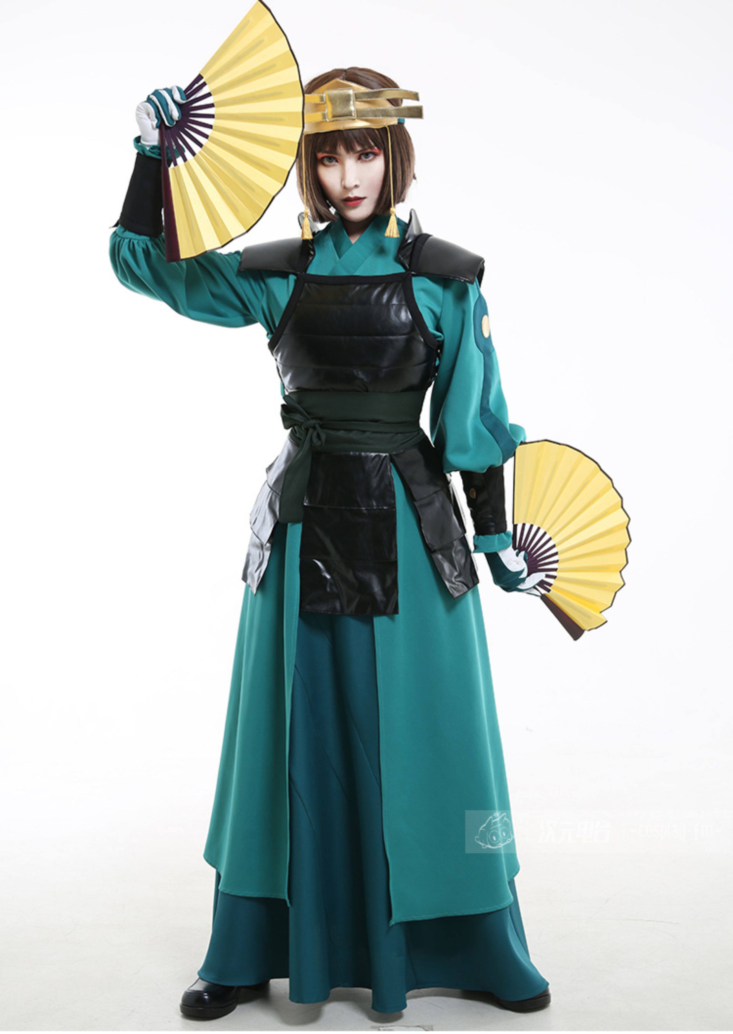 Avatar The Last Airbender Suki Green Kyoshi Warrior Cosplay Costume