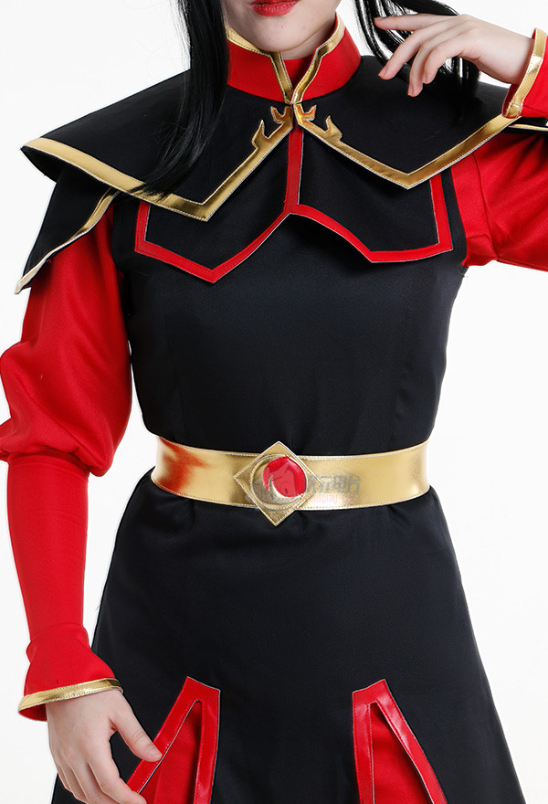 Avatar The Last Airbender Azula Red Black Battle Suit Cosplay Costume