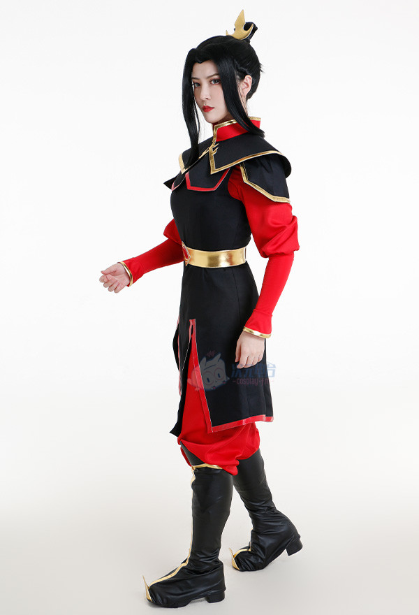 Avatar The Last Airbender Azula Red Black Battle Suit Cosplay Costume