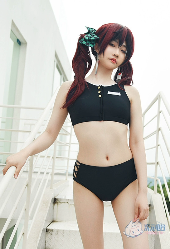 sexy cosplay nezuko Ban Đầu Demon Slayer Cos Đồ Bơi Bướm Ninja Cosplay Đồ Bơi Nữ Chia Cao Cấp Bơi/Kem Chống Nắng Gạc cosplay demon slayer rengoku