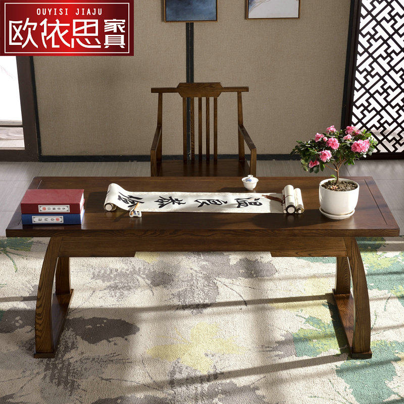 New Chinese desk desk chair solid wood computer desktop desk desk piano table Zen table customization
