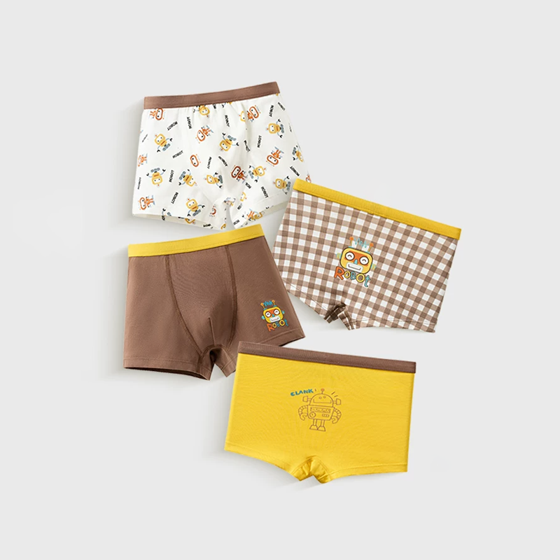 米柚夏天 儿童内裤男童纯棉a类抑菌四角裤宝宝中大童平角裤不夹PP