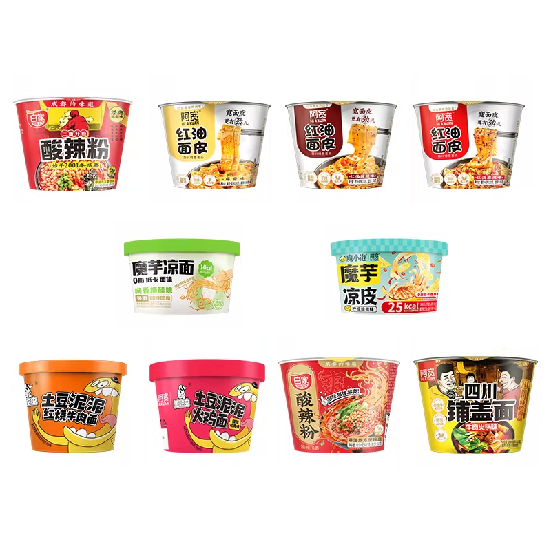 任选6件！阿宽红油面皮桶装甜水面酸辣粉