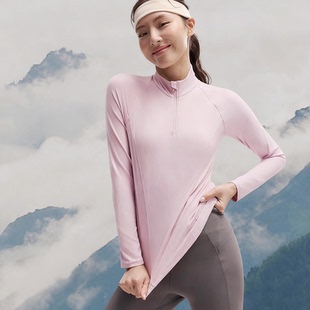 蕉下半拉链修身t恤女新款显瘦速干