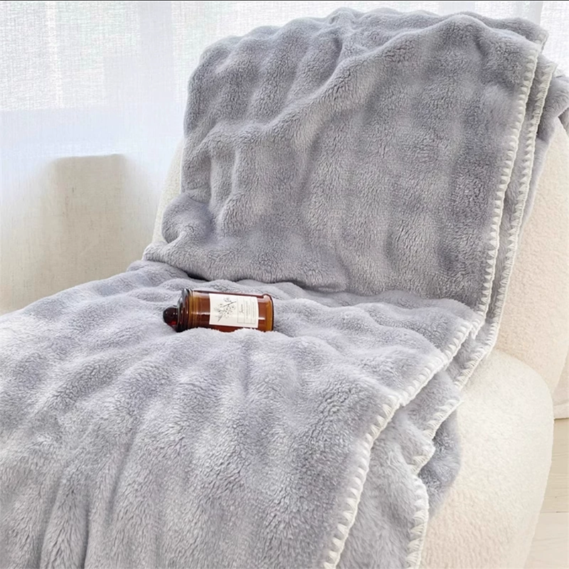 A类母婴级兔毛绒毛毯办公室午睡休闲毯子空调房用加厚四季通用款3
