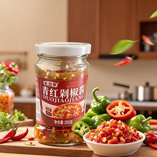 双色辣椒酱2瓶装 香辣下饭拌面凉拌菜必备