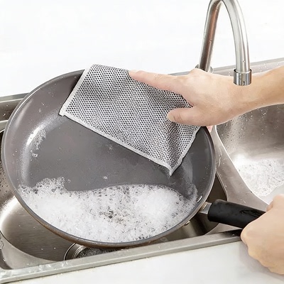 钢丝球抹布洗碗布厨房清洁专用不沾油刷洗锅洗碗巾