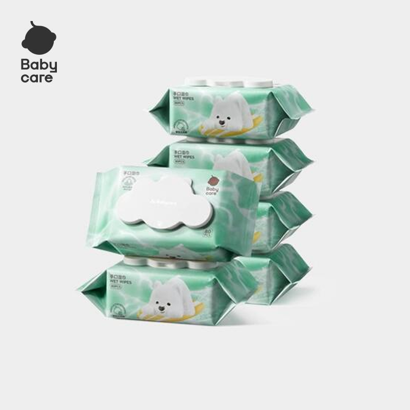 babycare纯水湿巾非紫盖西高地手口专用屁屁湿纸巾家庭实惠80抽