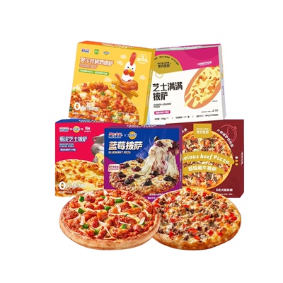 【任选5盒拍立减】慕玛星厨加热即食披萨芝士半成品牛肉榴莲比萨