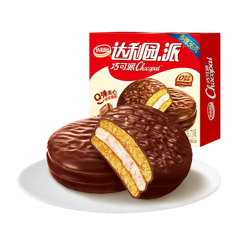 达利园西式糕点西柚白桃巧可绒派果干夹心蛋糕休闲零食即食代餐