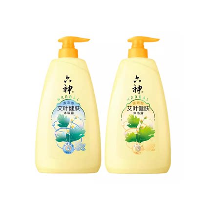 六神艾叶健肤沐浴露草本保湿滋润舒缓止痒清爽持久留香沐浴乳1kg