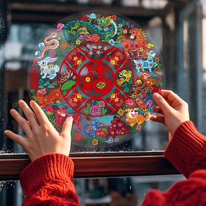 2026马年福字静电贴 新春玻璃橱窗装饰