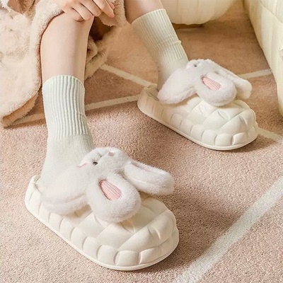 拖鞋加棉可拆卸可爱兔子