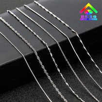 Gold jewelry S925 sterling silver necklace Womens pure chain simple clavicle chain Snake chain O word chain Joker single chain YL01