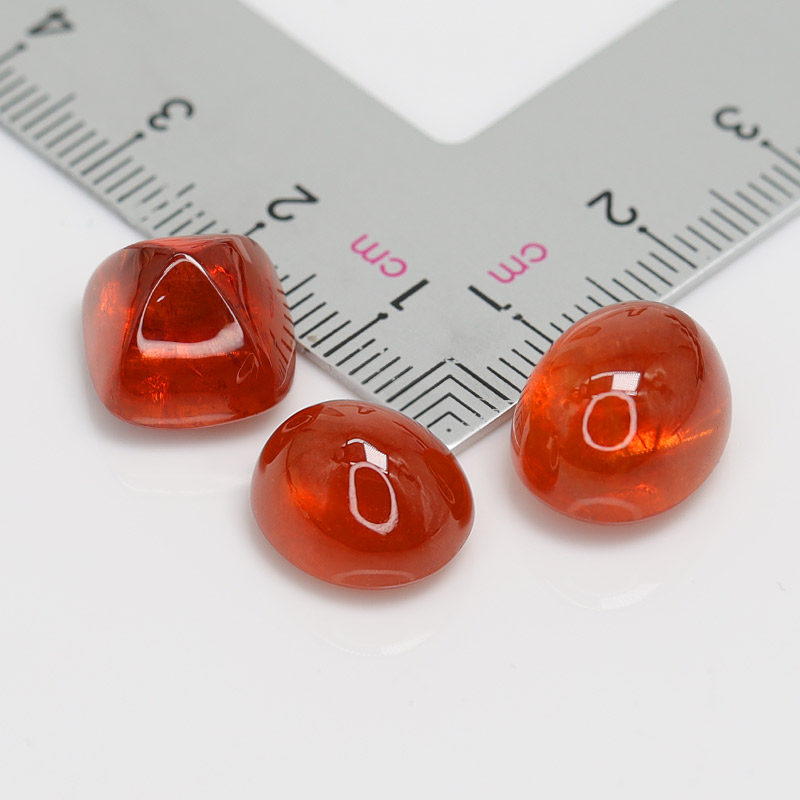 Natural Jewelry Finda Pomegranate Stone Nude Stone Egg Noodle Sugar Tache Orange Orange Custom Studded Ring Pendant FDS03