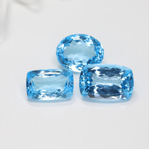 Natural jewelry Topaz bare stone ring surface 18 ct sky blue full fire custom inlaid ring pendant TPS04