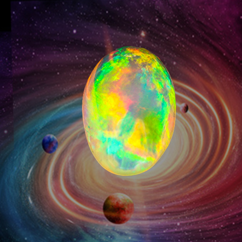 Natural Color Jewel African Colorful Protein Aubergine Naked Stone Drop Oval 18K Custom inlaid ring pendant OB02