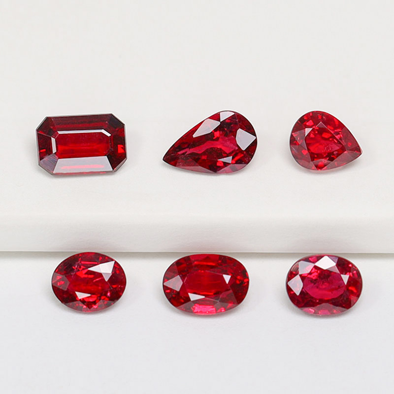 Strict selection of ruby natural no burning dove blood 4800 Jewel Naked Stone Ring Necklace Needle Inlay Custom HBS08W