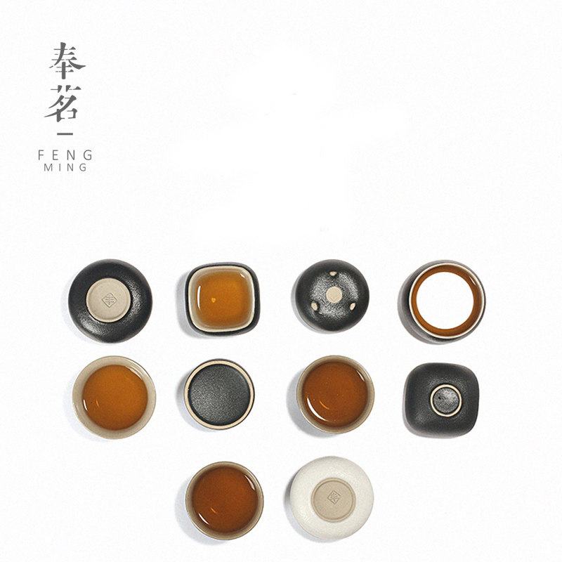 Crude Pottery Cup Handmade Black Pottery Tea Cup Ceramic Teacup Large Tea Bowl Tea Cup Small Tea Cup