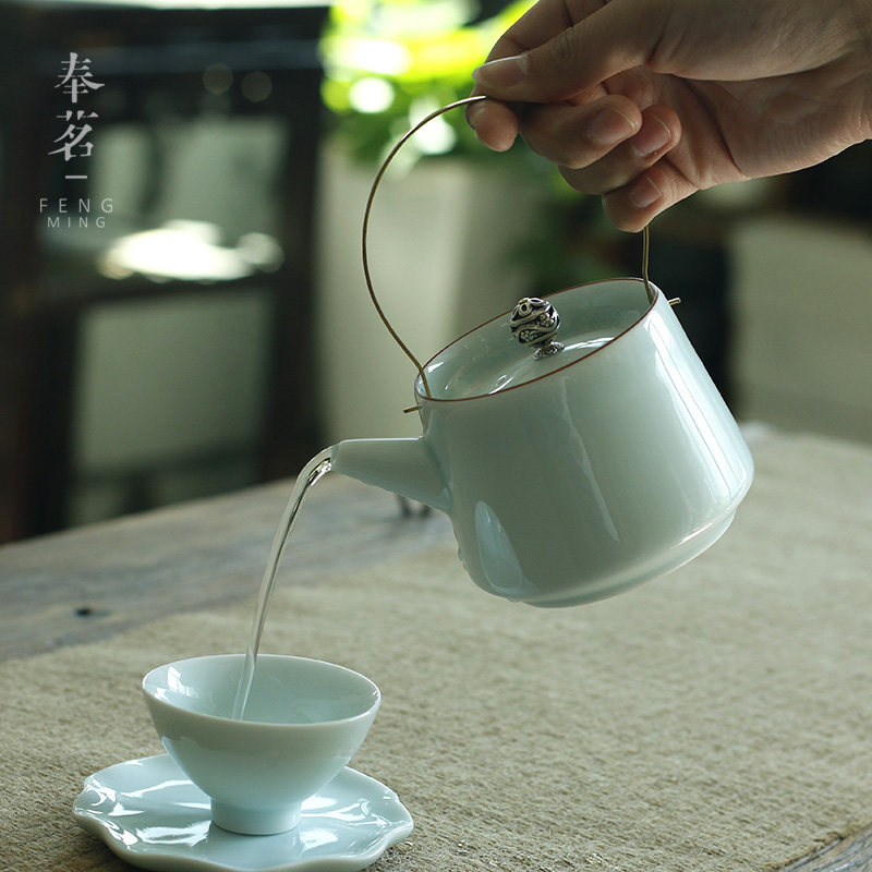 Yubai Jingde Zhengshan Ceramic Tea pot ceramic kung fu tea pot beam pot, ceramic jade fixed kiln household tea brewery