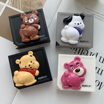 Cartoon Strawberry Bear PP Contact Lens Case Portable Magnetic High-end Contact Lens Case Cute Myopia Glasses Companion Case