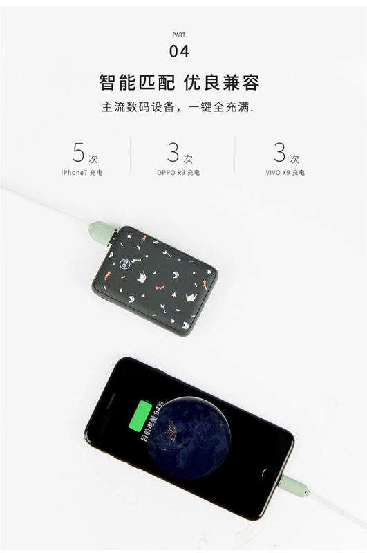 心 小 系列 10000 mAh nguồn điện thoại di động dung lượng lớn Apple Andrew cáp sạc dữ liệu kho báu - Ngân hàng điện thoại di động