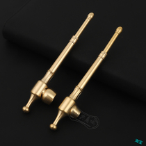 Old-fashioned brass filter pipe with three uses thick and thin dual-use dry tobacco pipe pure copper detachable traditional tobacco bag pot