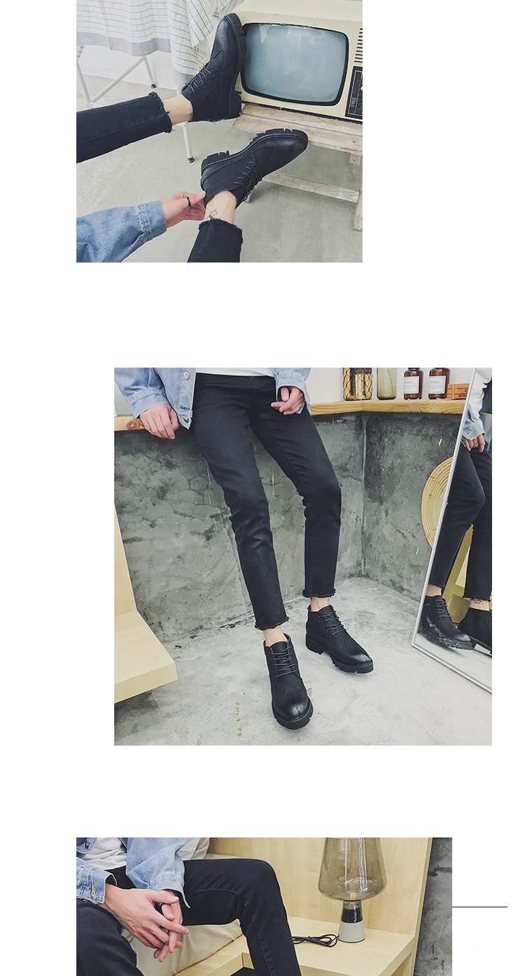 Mùa xuân kiểu Anh Brock giày khắc hộp đêm Nhà tạo mẫu tóc thủy triều nam Martin khởi động thanh niên giày cao thoáng khí giày sneaker nike