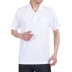 Mùa hè trung niên nam cotton ve áo POLO Áo sơ mi cổ áo tay ngắn tay áo bố cộng với phân bón XL lỏng lẻo áo phông nam tay ngắn cổ trụ Áo phông ngắn