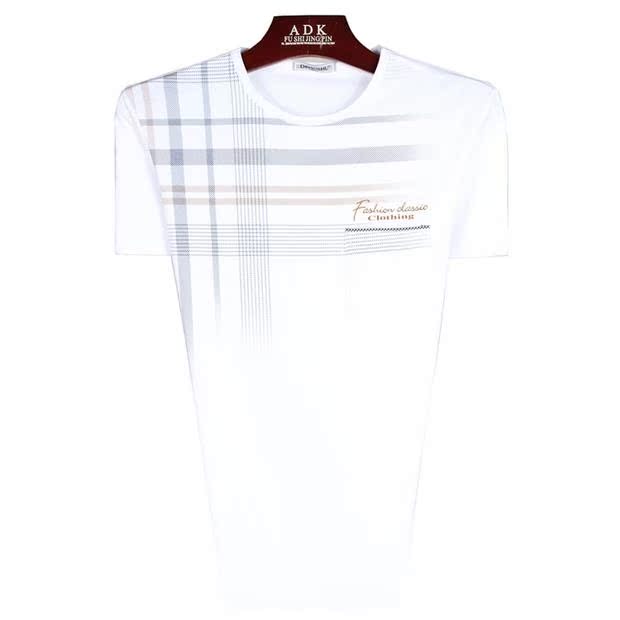 Mùa hè mới trung niên nam ngắn tay áo thun cổ tròn rộng kích thước lớn quần áo cotton cotton nam áo thun gucci