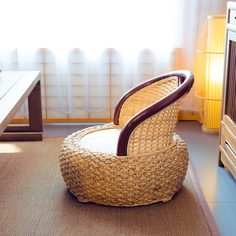 Lounge grass knitted tatami leaned back chair and room short chair rattan small chair handwoven small dwarf mound bed